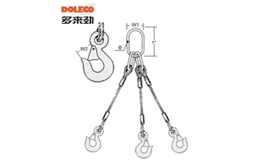 三腿钢丝绳成套索具
